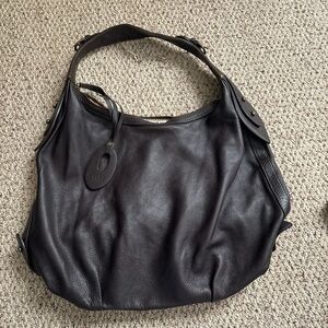 Emilio Pucci dark brown leather hobo handbag